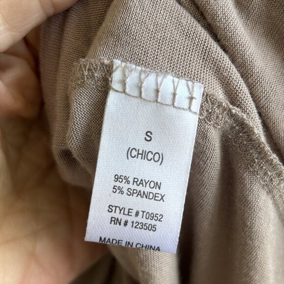 Heart Taupe Mauve Scoop Neck Batwing Sleeves Casual Top Size Small - Picture 3 of 8